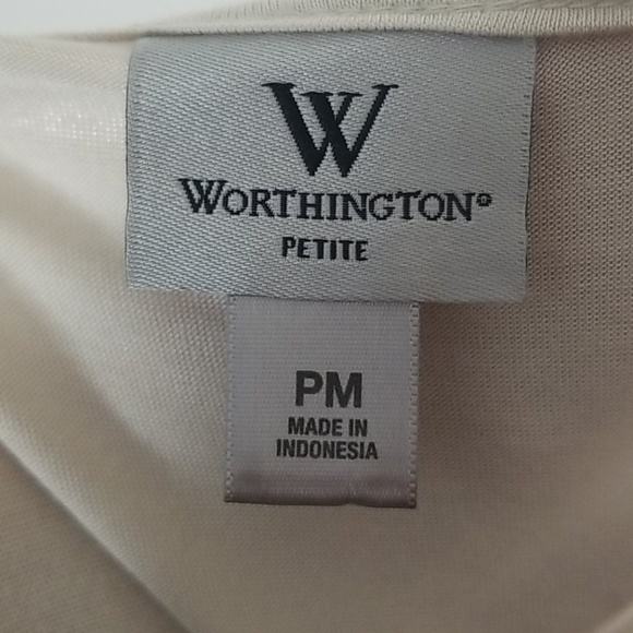 WORTHINGTON Petite PM Cream Ivory Top - Picture 6 of 6